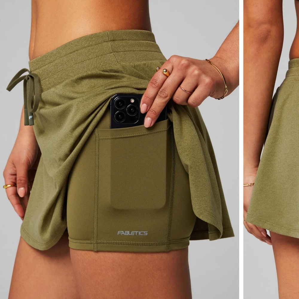 Fabletics Green Mini Cargo Skirt Athletic
